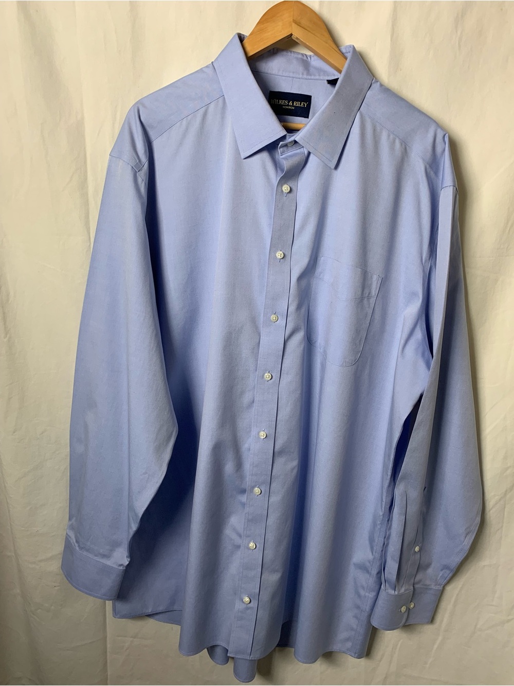 New Wilkes & Riley Sky Blue Men’s Cotton Dress Shirt  19/ 36/37